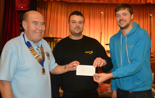 Cheque Presenation by Factor Safe to
                    President Gwyn Jones