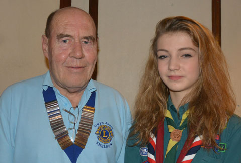 Presedent
                    Gwyn Jones with Scout Anna