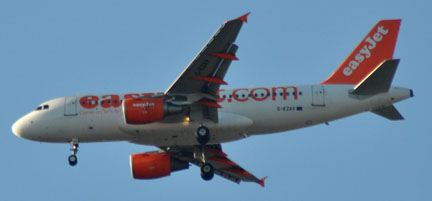 G-EZAV on approach
        over Erdington