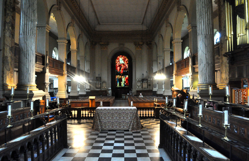 Interior of
            Birmingham Cathedral