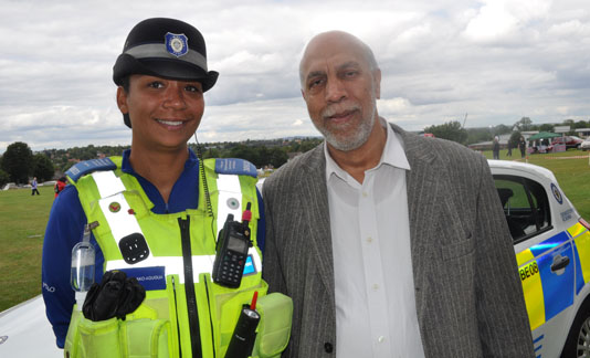 Councillor Zaker
        Choudhry & Police Officer
