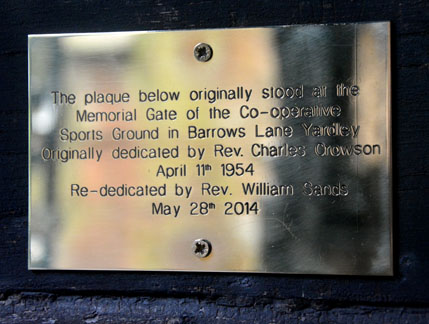 Re-Dedication Plaque