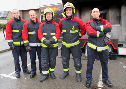 Firemen from Ward End Fire Station