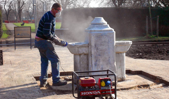 the fountain restored